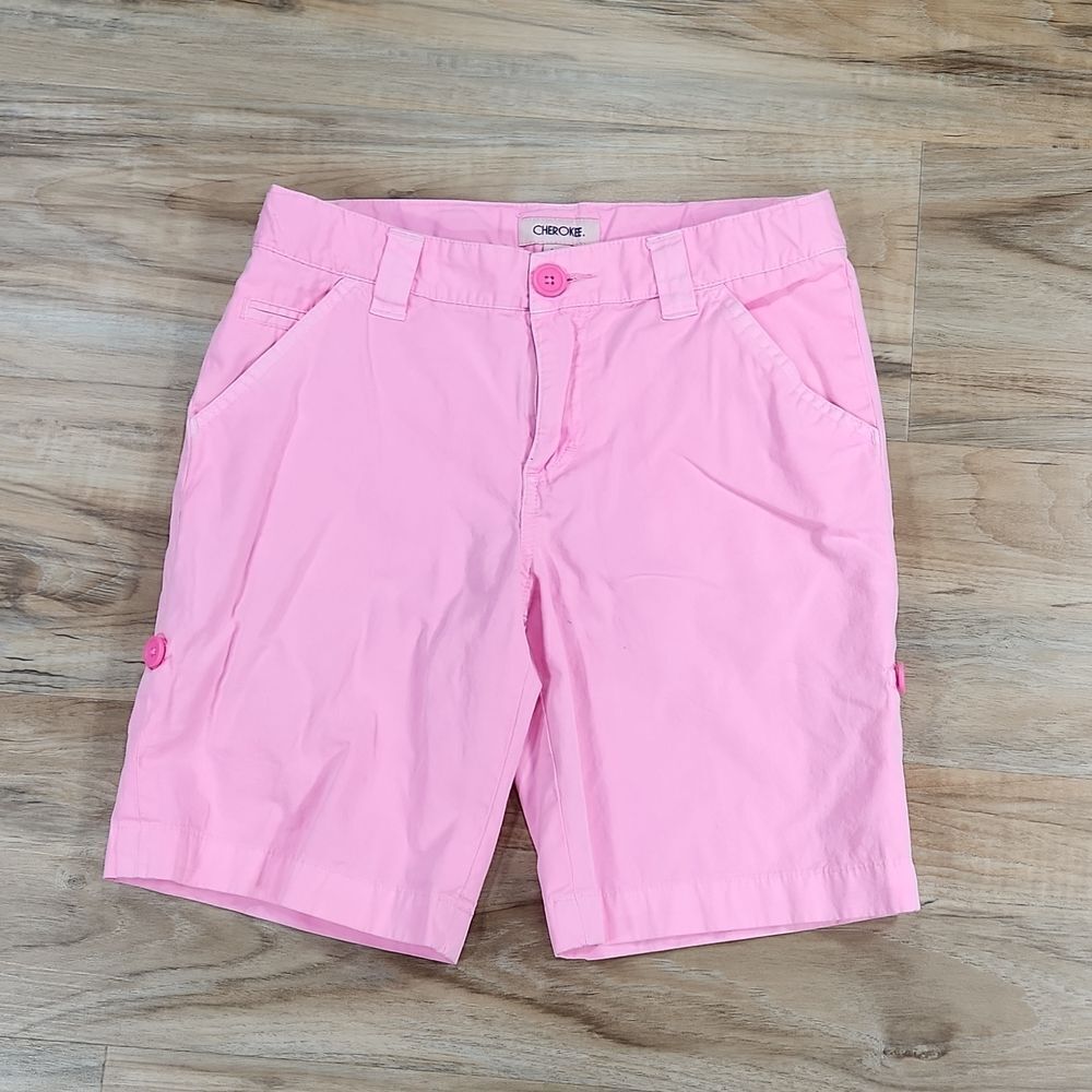 🔸️Cherokee Neon Pink Adjustable Bermuda Shorts Youth Large